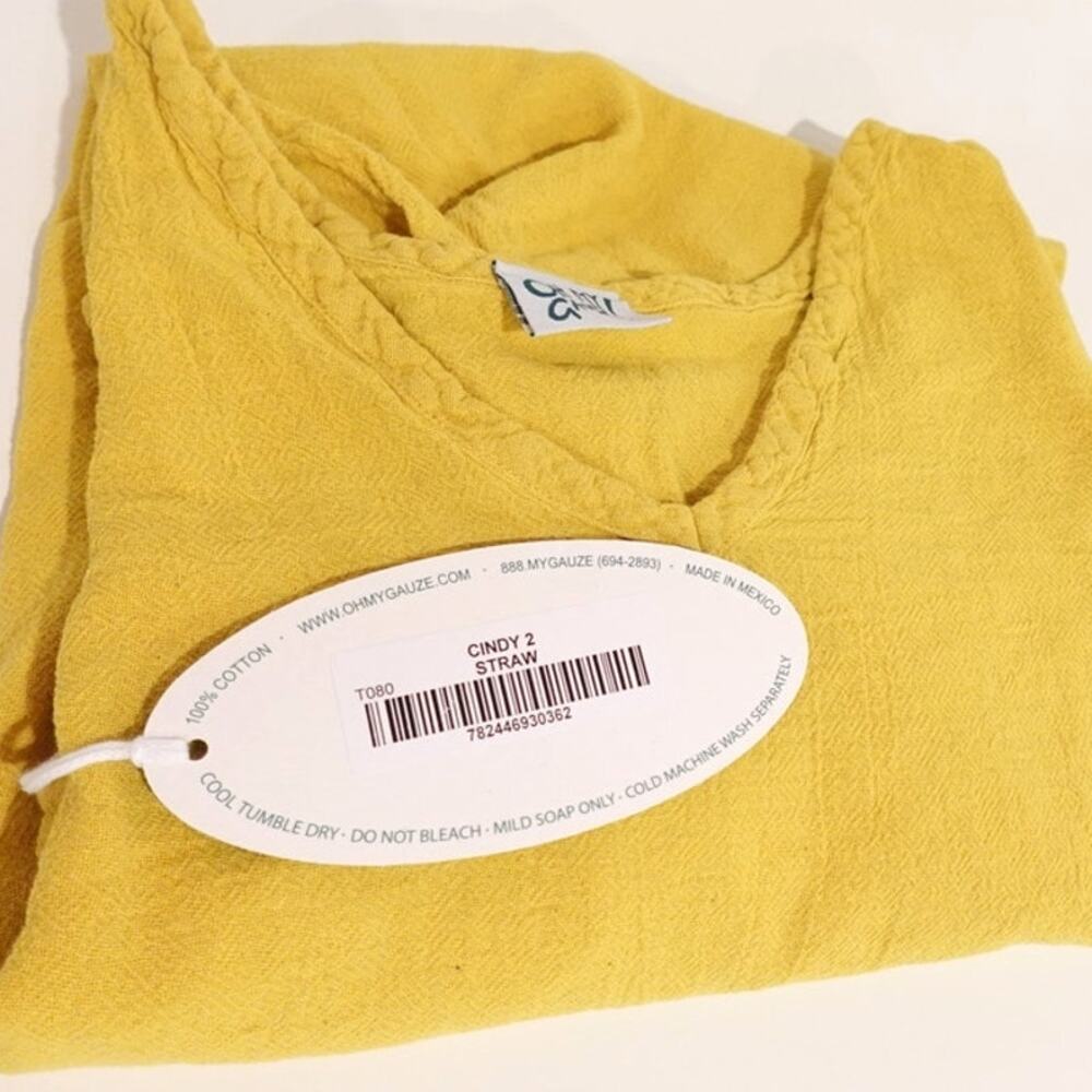 OMG! Oh My Gauze / CINDY Asymmetrical Cotton Blouse / Straw
